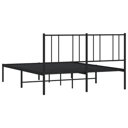 Estrutura de cama com cabeceira 135x190 cm metal preto