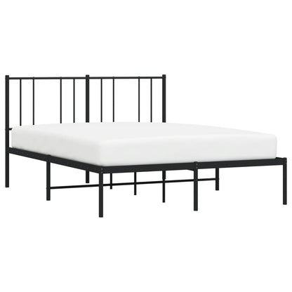 Estrutura de cama com cabeceira 140x190 cm metal preto