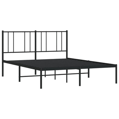 Estrutura de cama com cabeceira 140x190 cm metal preto