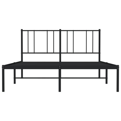 Estrutura de cama com cabeceira 160x200 cm metal preto