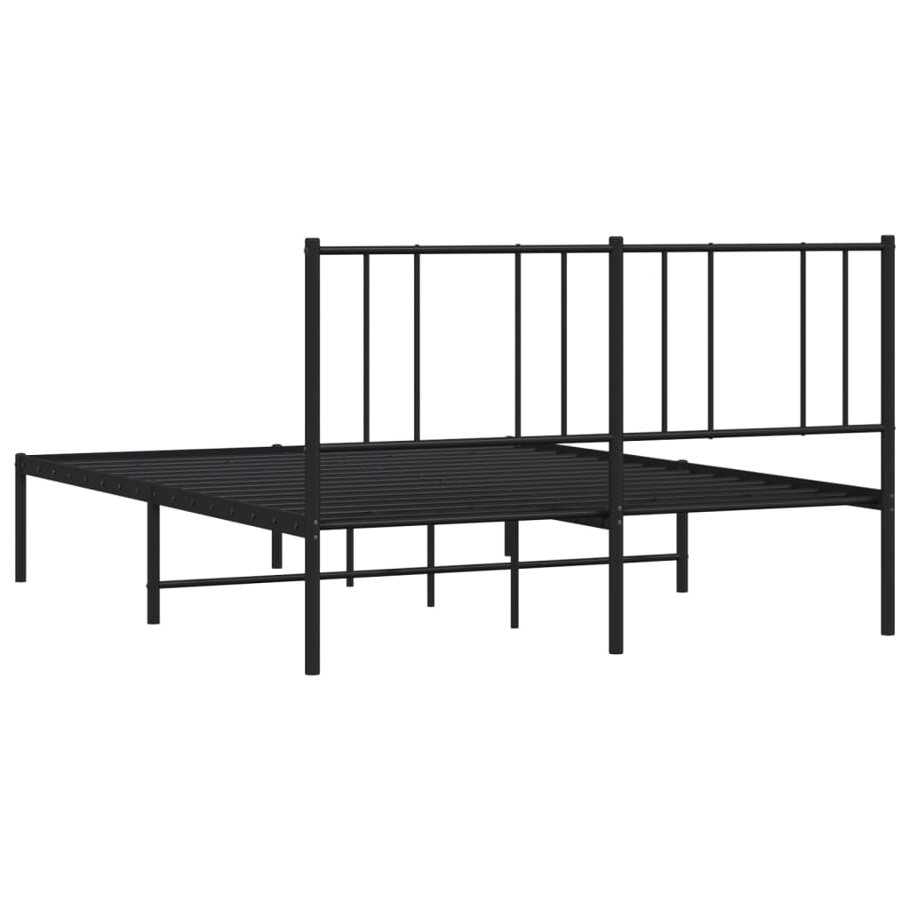 Estrutura de cama com cabeceira 160x200 cm metal preto