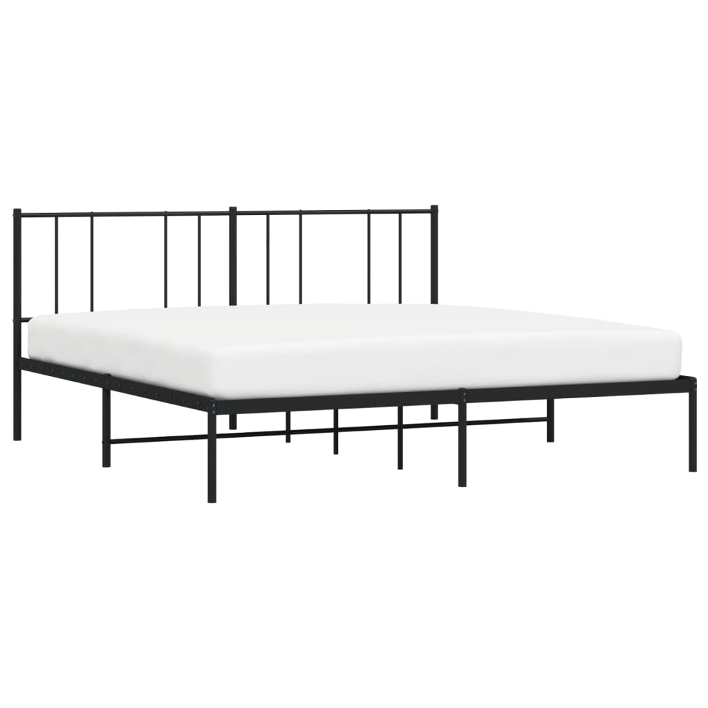 Estrutura de cama com cabeceira 183x213 cm metal preto