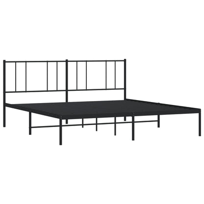 Estrutura de cama com cabeceira 183x213 cm metal preto