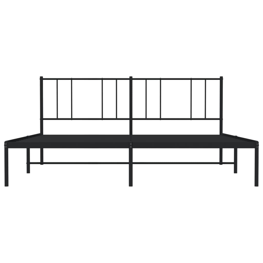 Estrutura de cama com cabeceira 183x213 cm metal preto