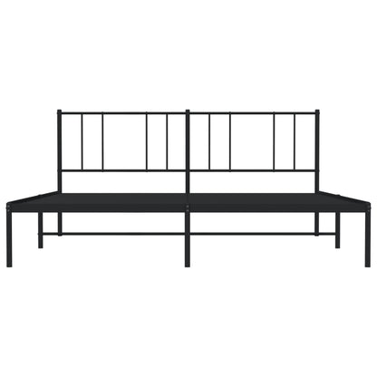 Estrutura de cama com cabeceira 183x213 cm metal preto