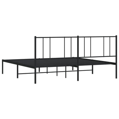 Estrutura de cama com cabeceira 183x213 cm metal preto