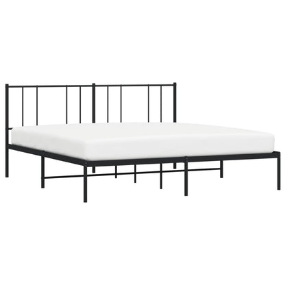 Estrutura de cama com cabeceira 193x203 cm metal preto