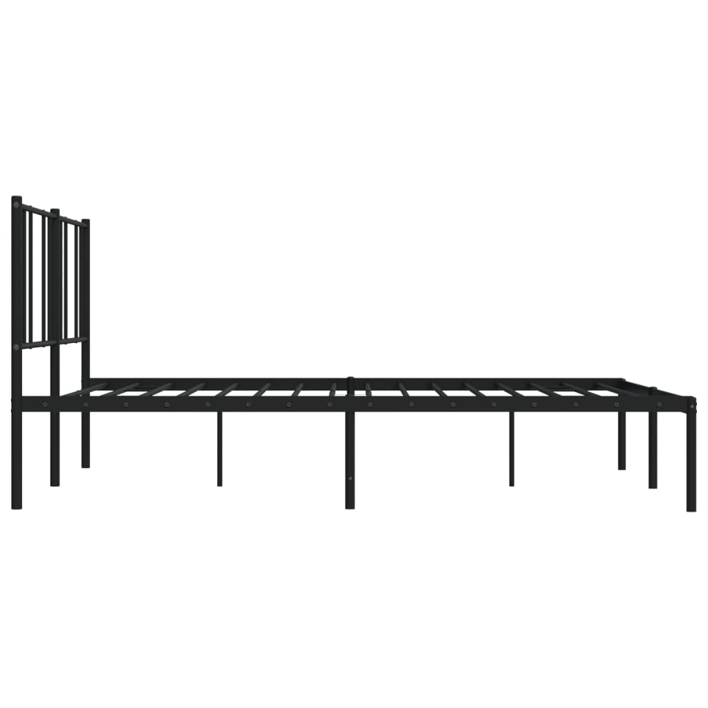 Estrutura de cama com cabeceira 193x203 cm metal preto