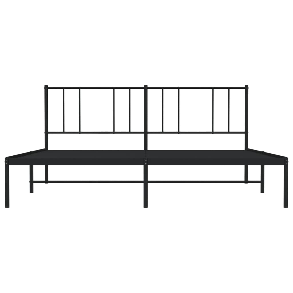 Estrutura de cama com cabeceira 200x200 cm metal preto