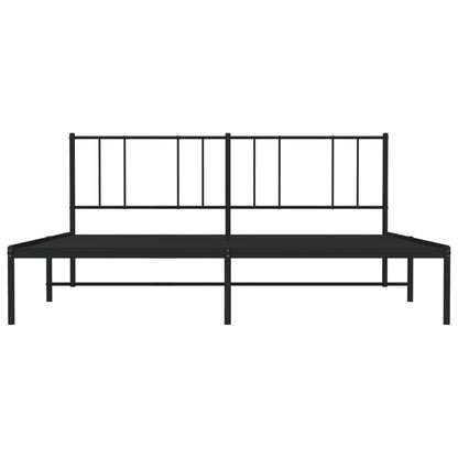 Estrutura de cama com cabeceira 200x200 cm metal preto