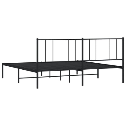 Estrutura de cama com cabeceira 200x200 cm metal preto