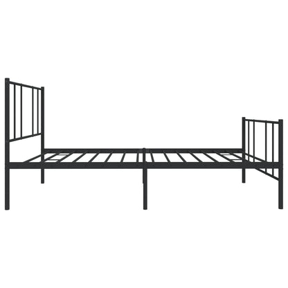 Estrutura de cama com cabeceira e pés 75x190 cm metal preto