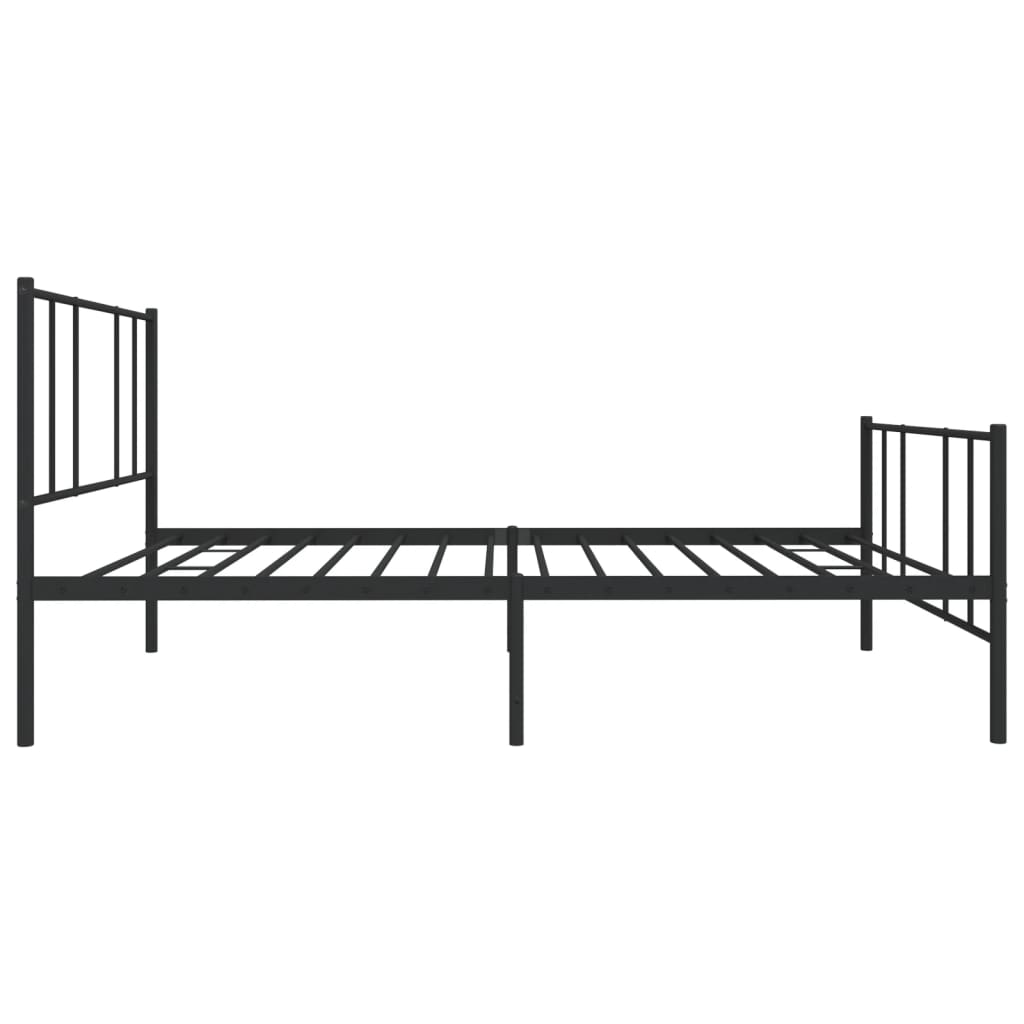 Estrutura de cama com cabeceira e pés 90x190 cm metal preto