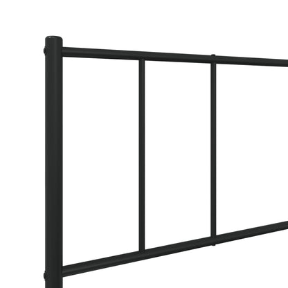 Estrutura de cama com cabeceira e pés 100x190 cm metal preto