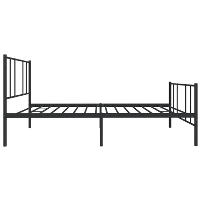 Estrutura de cama com cabeceira e pés 100x200 cm metal preto