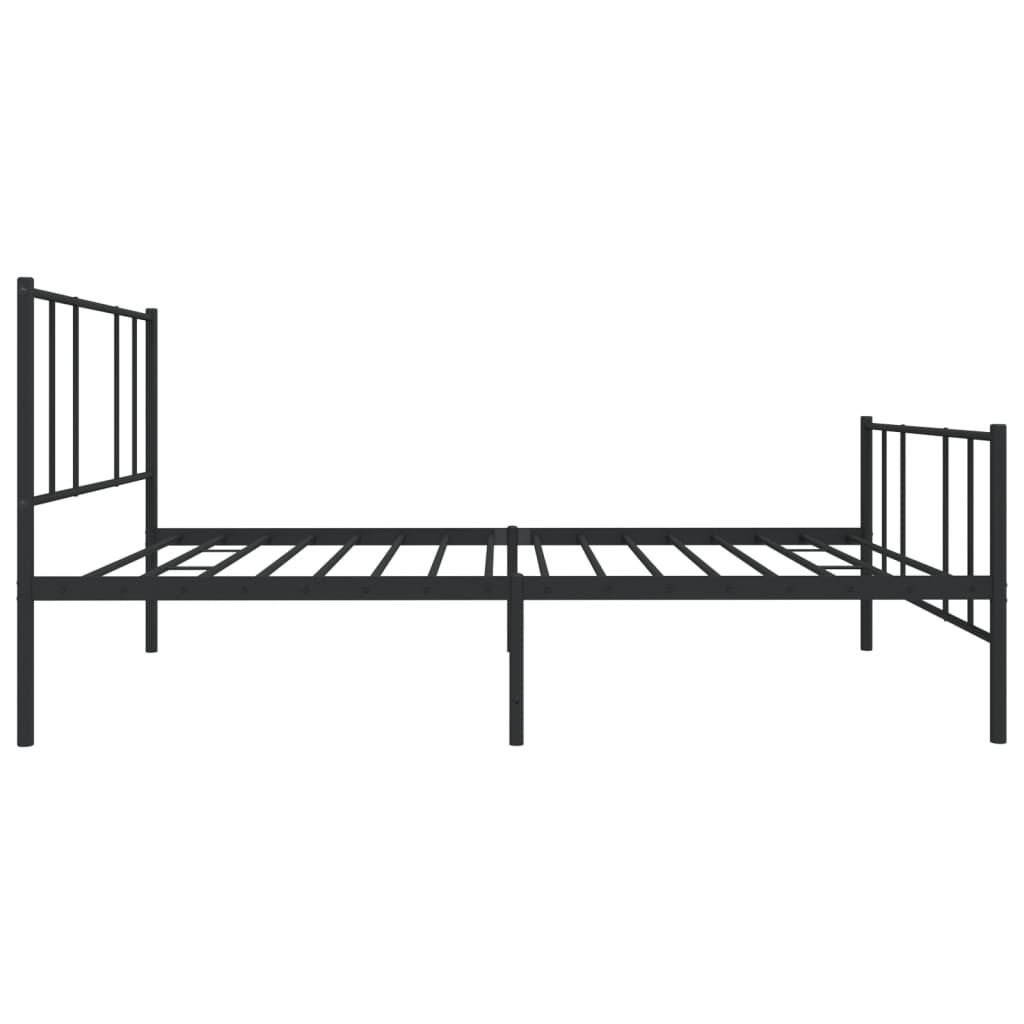 Estrutura de cama com cabeceira e pés 107x203 cm metal preto