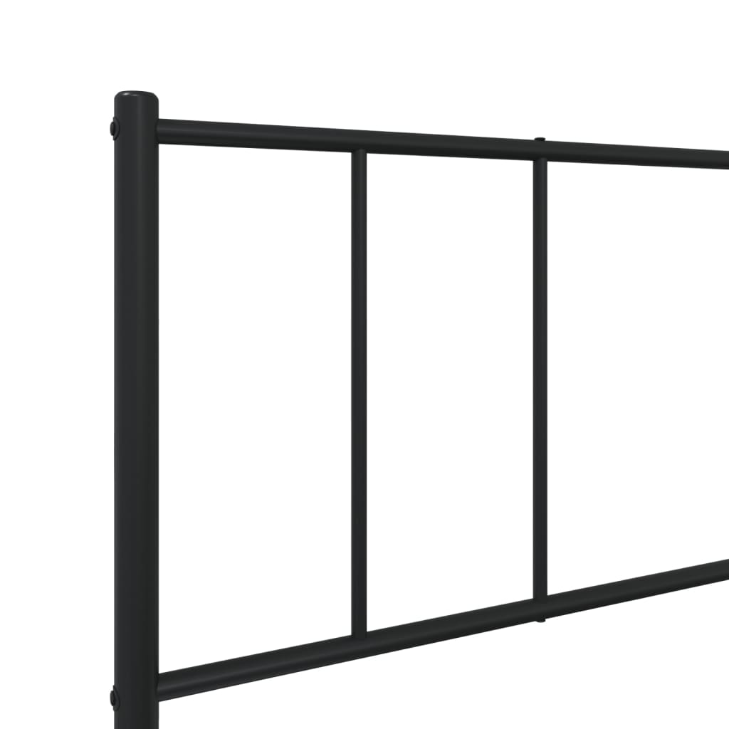 Estrutura de cama com cabeceira e pés 107x203 cm metal preto