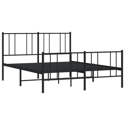 Estrutura de cama com cabeceira e pés 120x190 cm metal preto