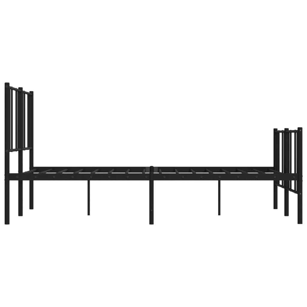 Estrutura de cama com cabeceira e pés 120x190 cm metal preto