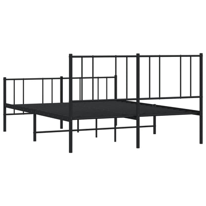 Estrutura de cama com cabeceira e pés 140x200 cm metal preto