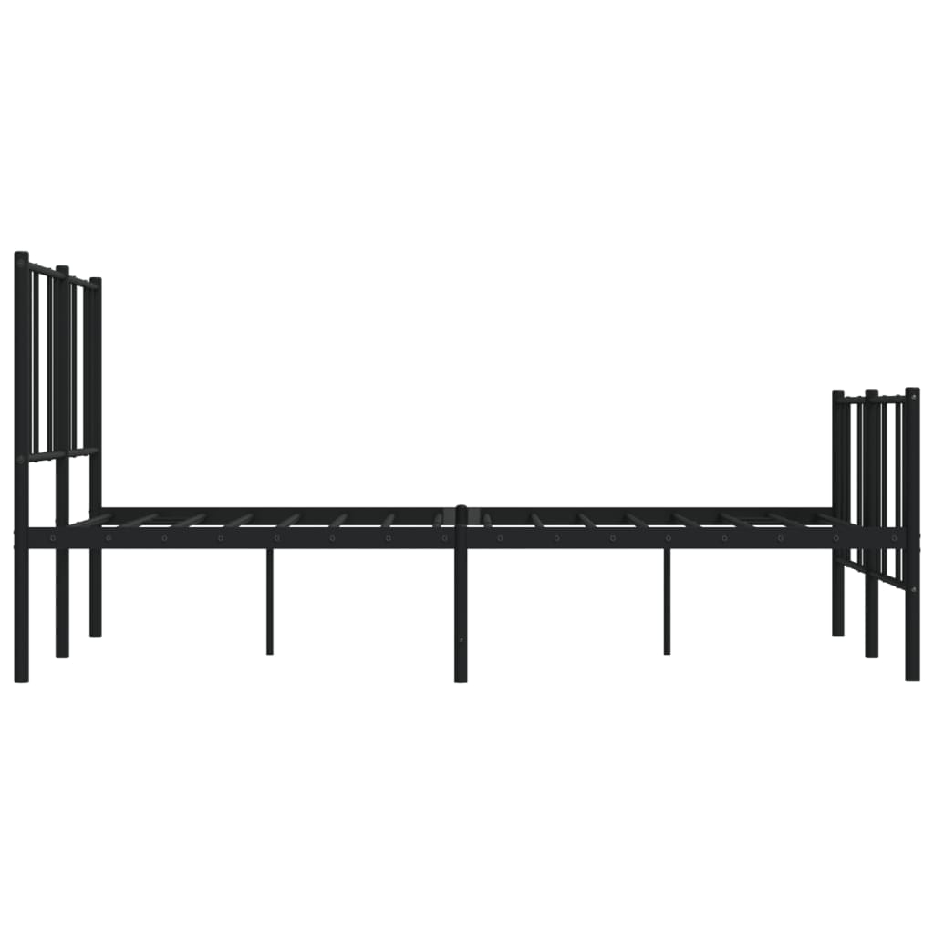 Estrutura de cama com cabeceira e pés 160x200 cm metal preto