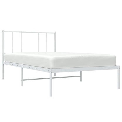 Estrutura de cama com cabeceira 75x190 cm metal branco