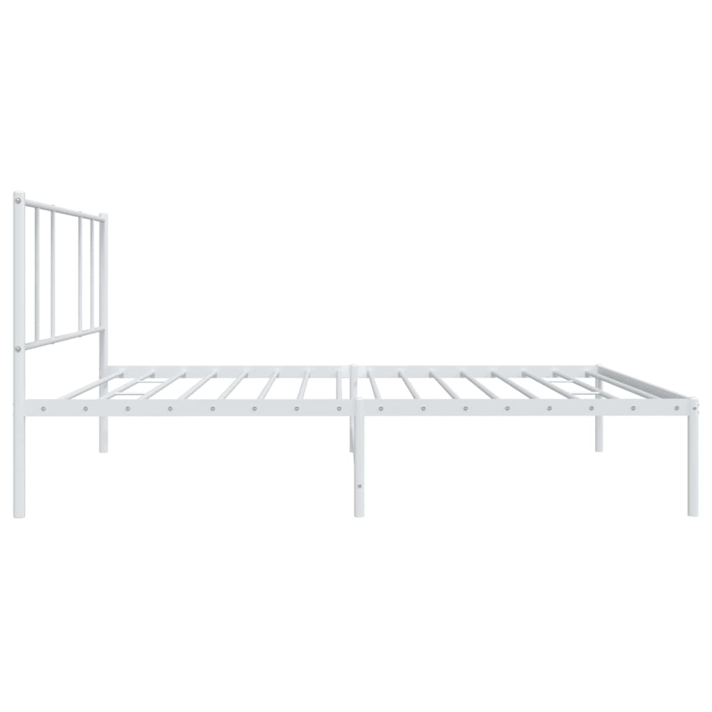 Estrutura de cama com cabeceira 75x190 cm metal branco