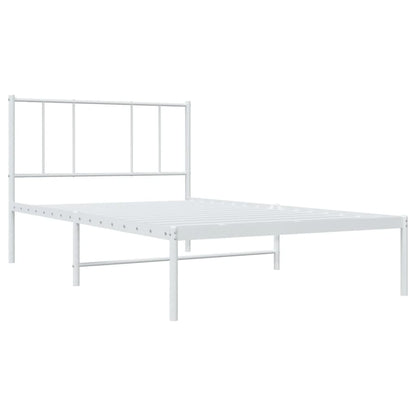 Estrutura de cama com cabeceira 90x190 cm metal branco