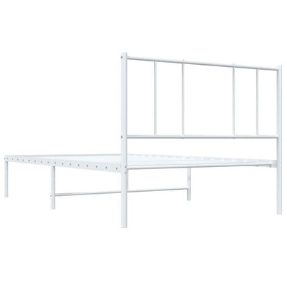 Estrutura de cama com cabeceira 90x190 cm metal branco