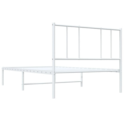 Estrutura de cama com cabeceira 100x190 cm metal branco