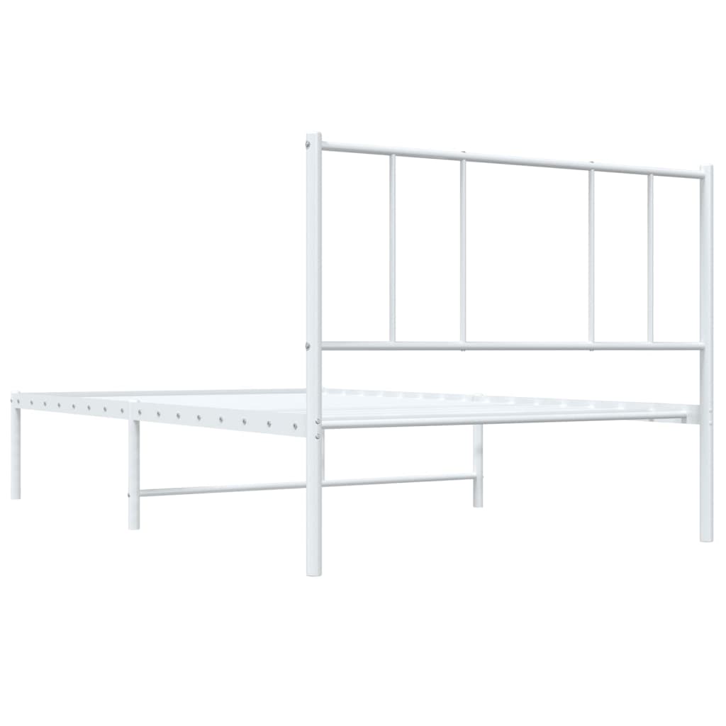 Estrutura de cama em metal com cabeceira 107x203 cm branco