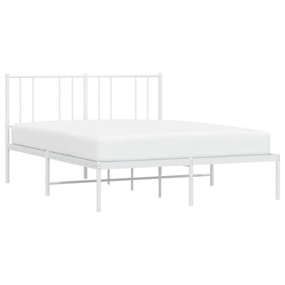 Estrutura de cama com cabeceira 120x190 cm metal branco