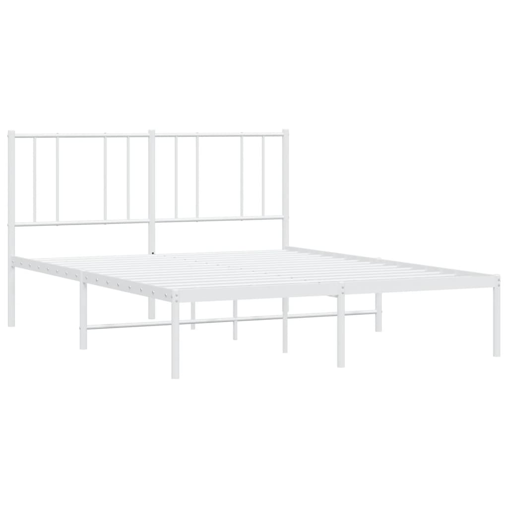 Estrutura de cama com cabeceira 120x190 cm metal branco