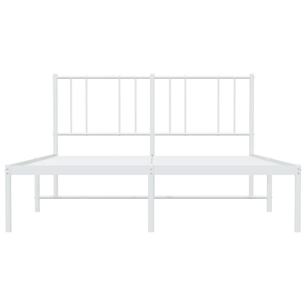 Estrutura de cama com cabeceira 120x190 cm metal branco