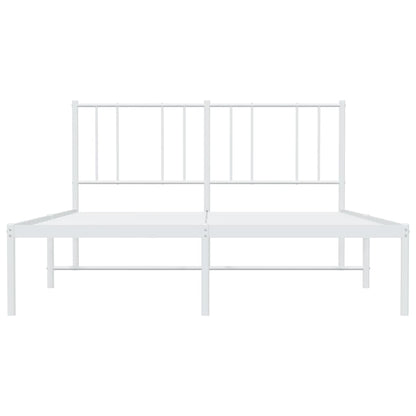 Estrutura de cama com cabeceira 120x190 cm metal branco