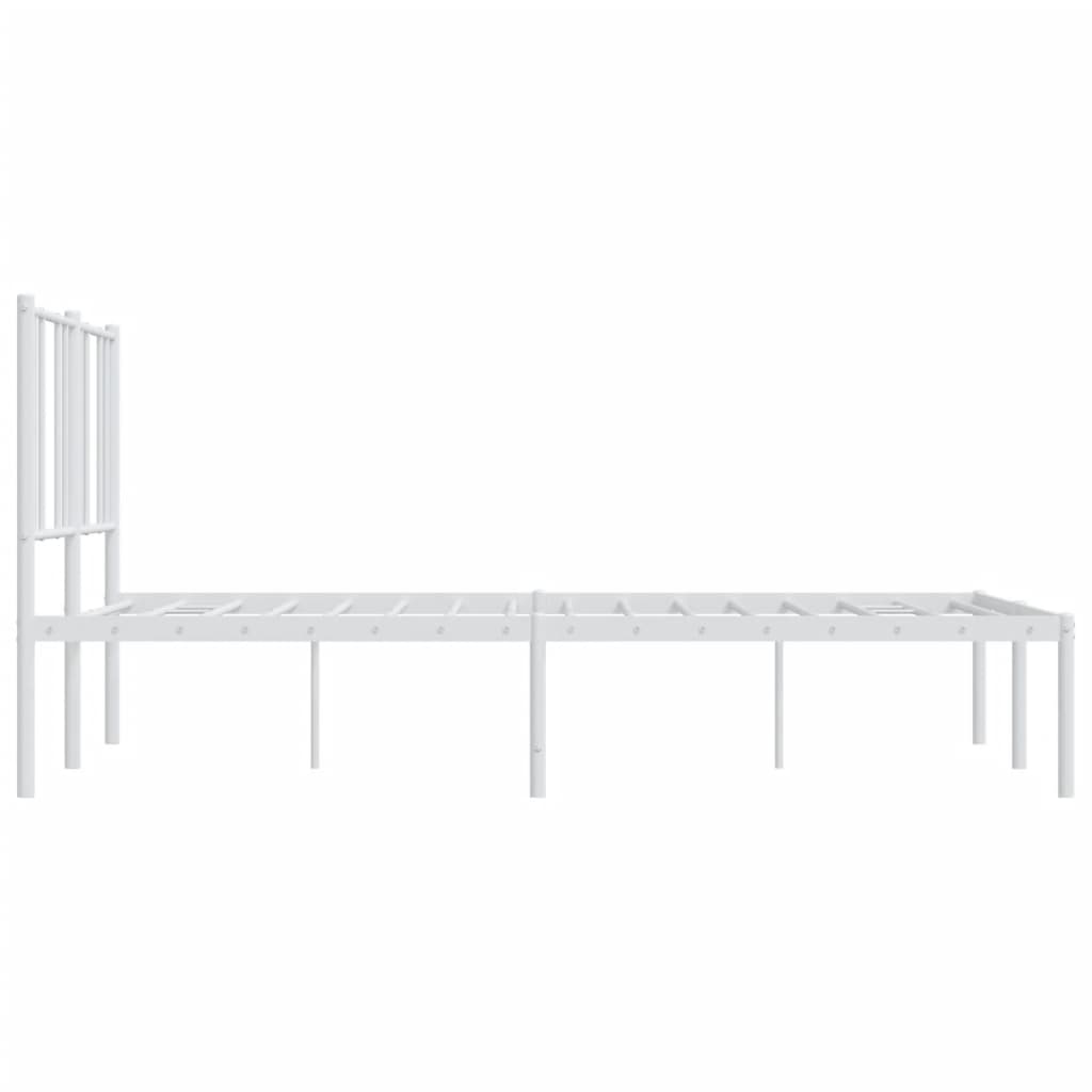 Estrutura de cama com cabeceira 120x190 cm metal branco