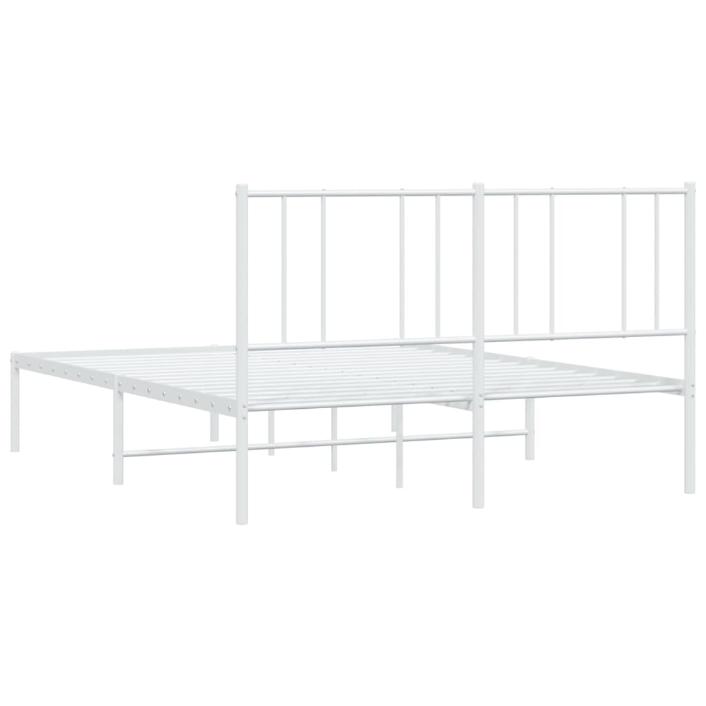 Estrutura de cama com cabeceira 120x190 cm metal branco