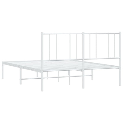 Estrutura de cama com cabeceira 120x190 cm metal branco