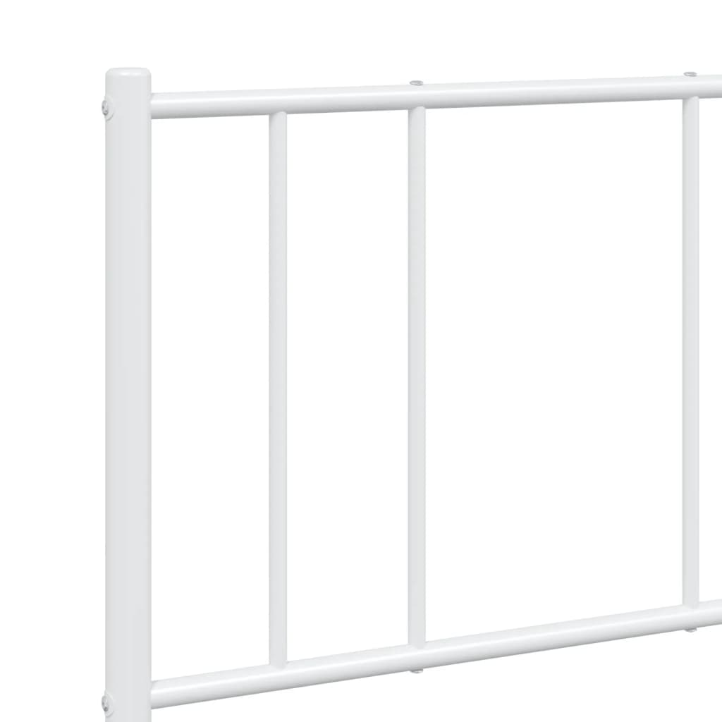 Estrutura de cama com cabeceira 120x190 cm metal branco