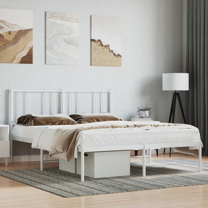 Estrutura de cama com cabeceira 120x190 cm metal branco