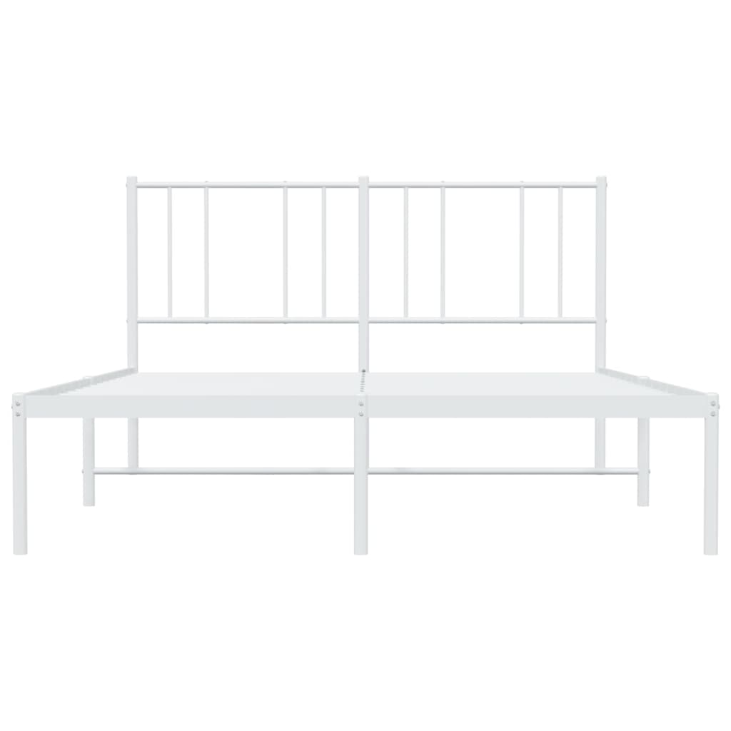 Estrutura de cama com cabeceira 135x190 cm metal branco