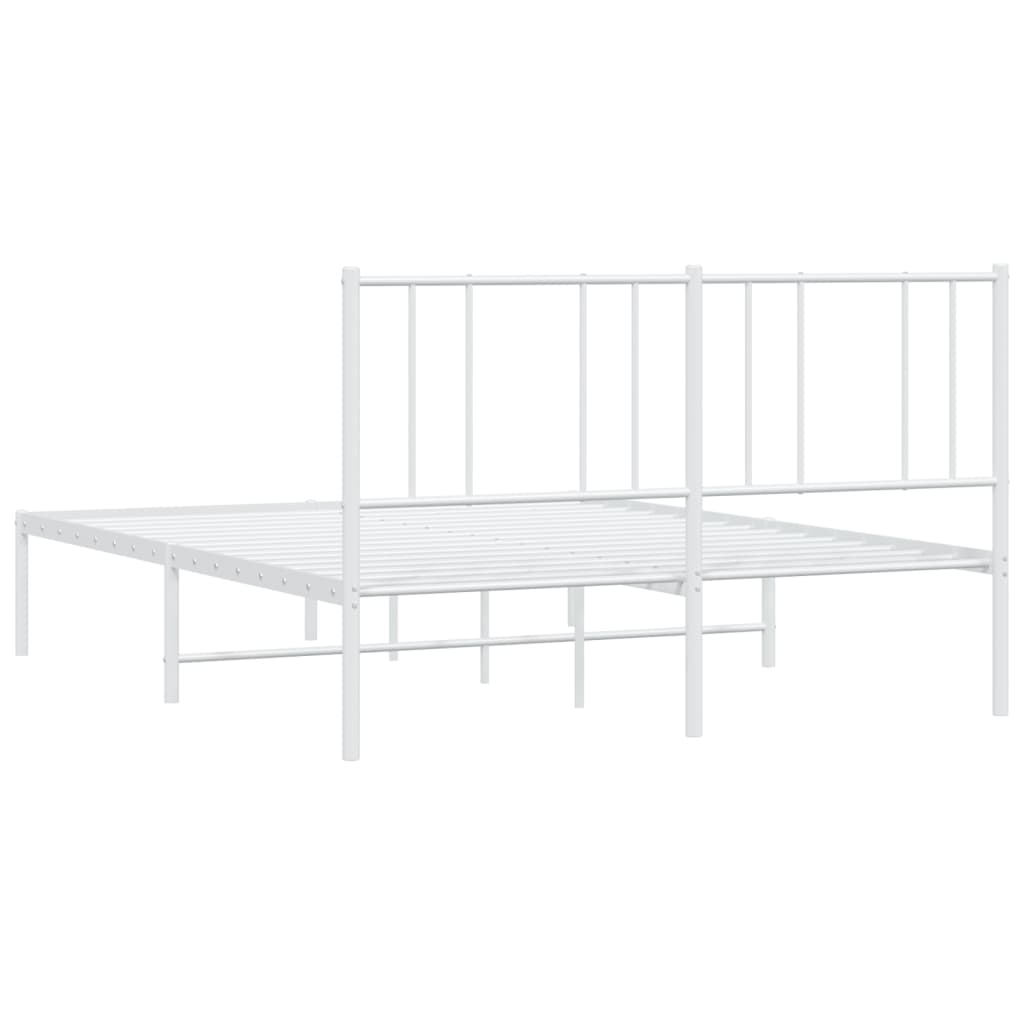 Estrutura de cama com cabeceira 135x190 cm metal branco