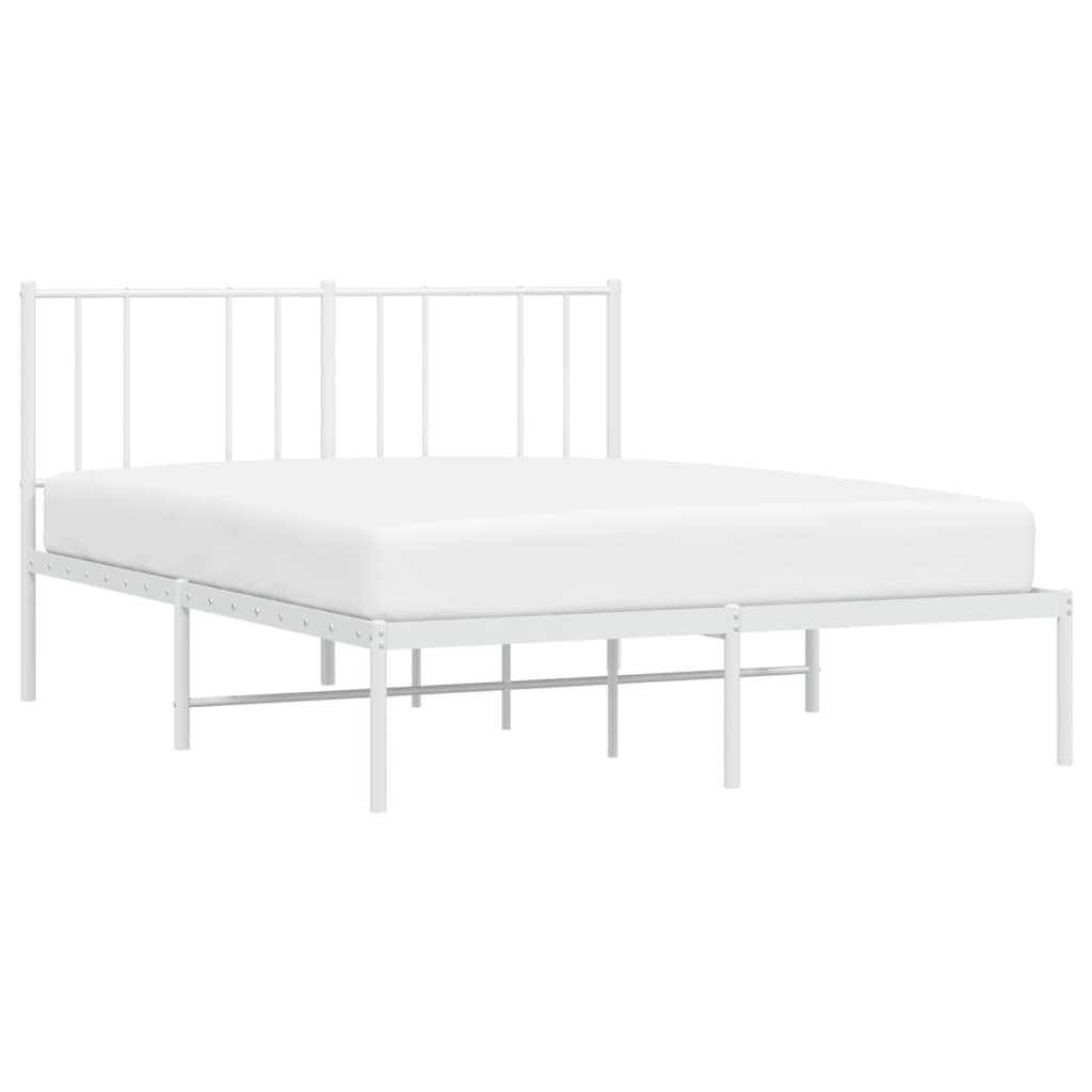 Estrutura de cama com cabeceira 140x190 cm metal branco