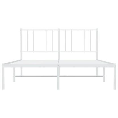 Estrutura de cama com cabeceira 140x190 cm metal branco