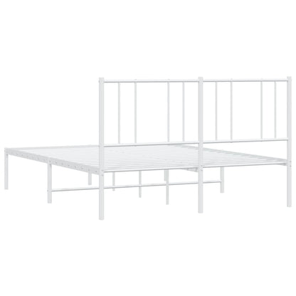 Estrutura de cama com cabeceira 140x190 cm metal branco