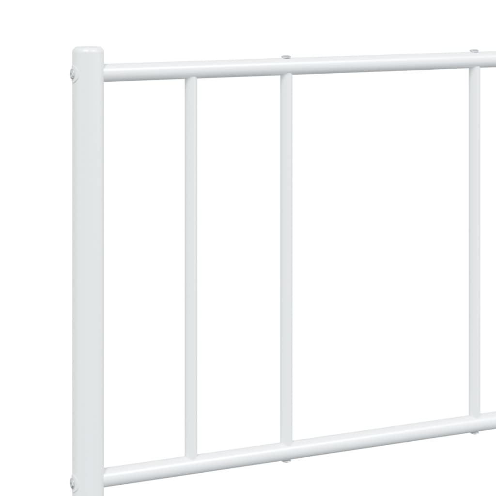 Estrutura de cama com cabeceira 140x190 cm metal branco