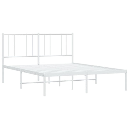 Estrutura de cama com cabeceira 140x200 cm metal branco