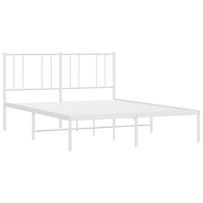 Estrutura de cama com cabeceira 150x200 cm metal branco