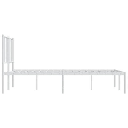 Estrutura de cama com cabeceira 150x200 cm metal branco