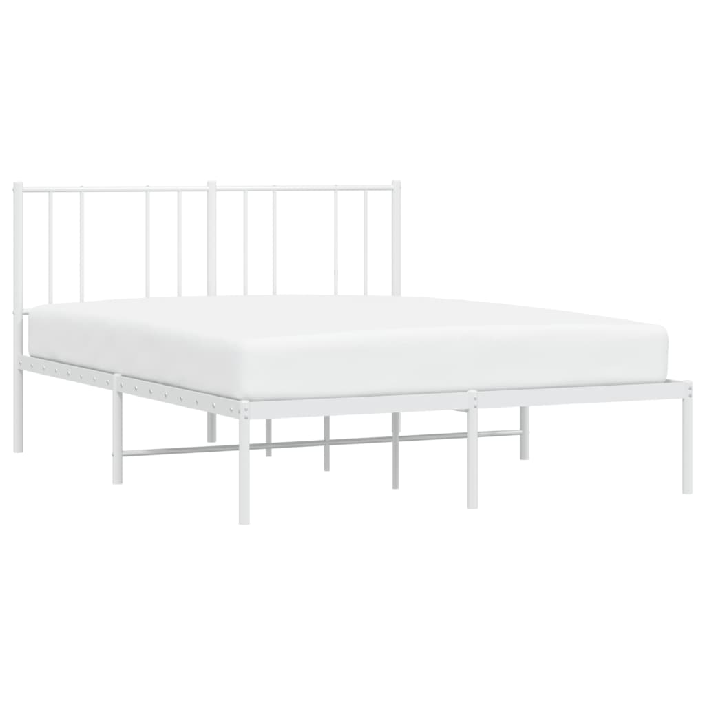 Estrutura de cama com cabeceira 160x200 cm metal branco